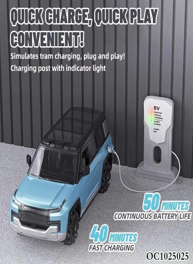 JETRA 1:12 Scale Rechargeable Moka U8 Remote Control Drift Car with EV Power Charge Station | Auto Park, Light & Music for Kids/Children Ages 3+, Multicolor - Image 3